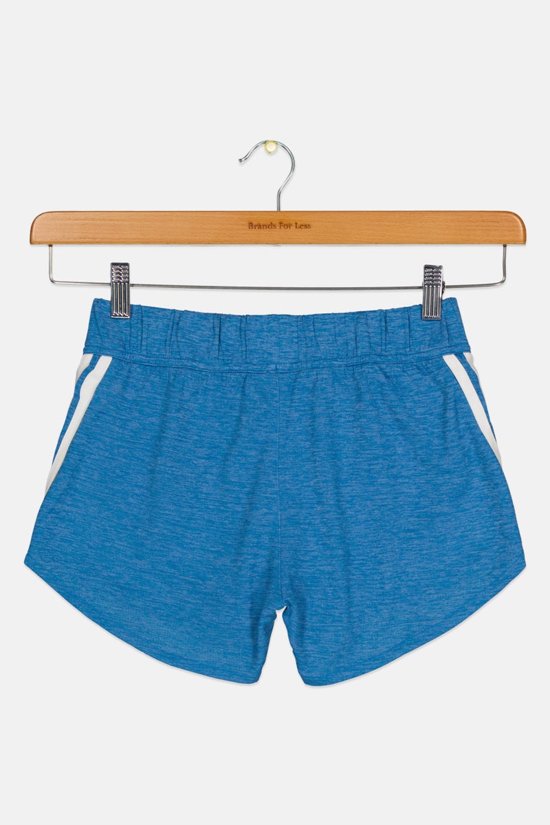 Adidas Kids Girl Brand Logo Outdoor Shorts, Blue - Image 2