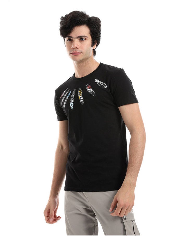 WHITE RABBIT - White Rabbit Textured Feathers Printed Tee - Image 1