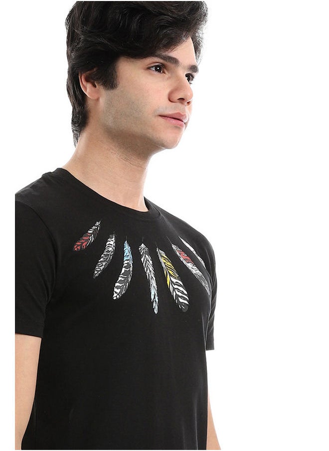 WHITE RABBIT - White Rabbit Textured Feathers Printed Tee - Image 1