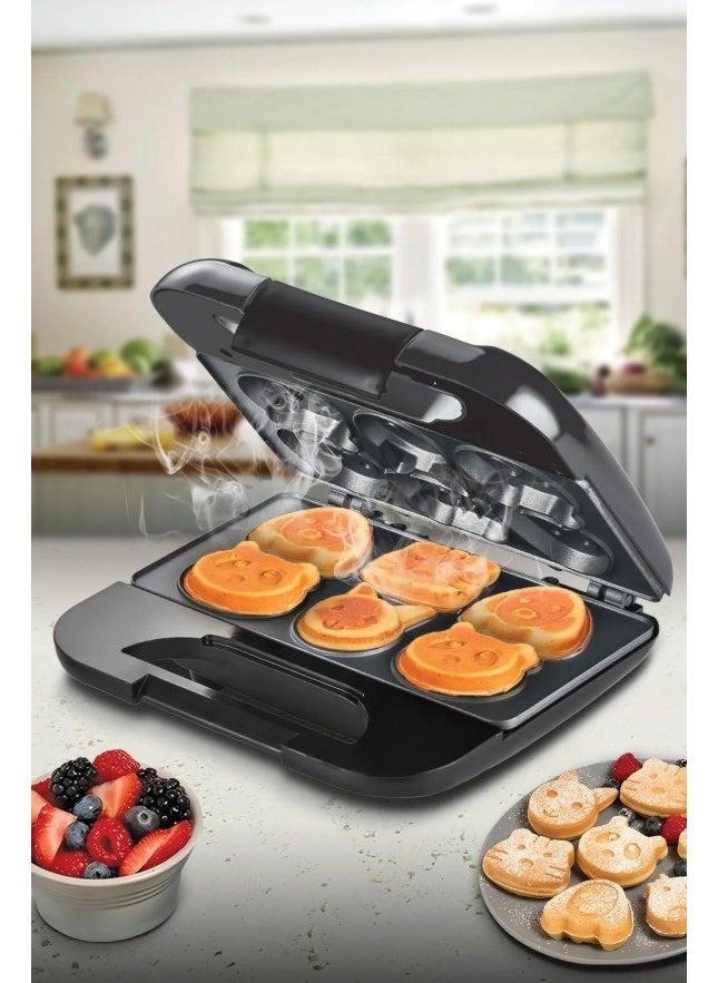 Kiwi - KSM-2405K Electric Kids Waffle Maker Black Mini Waffle Grill - Image 1