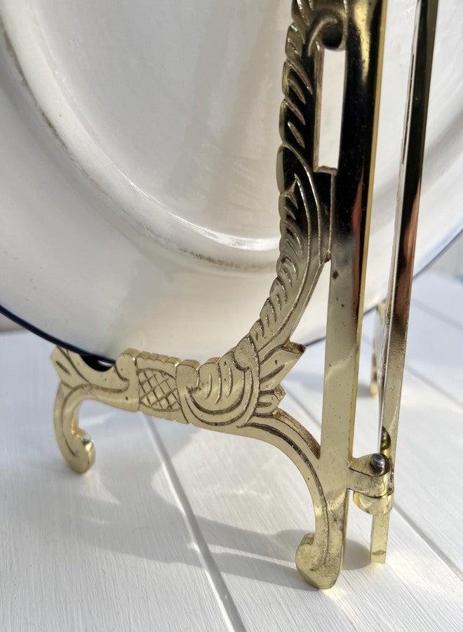 Thorness Large 10 inch Metal Easel Brass Finish | Plate holder | Display stand | Metal Frame Holders for Photo Pictures Decorative Plate Dish | 25cm (H) x 15cm (Deep) | Picture Easel |Wedding tables - Image 4