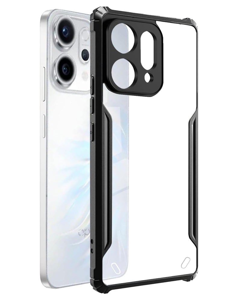 SPAZY CASE غطاء خلفي ® أوبو رينو 14 | غطاء خلفي شفاف من الكريستال الصلب مع حافة TPU، غطاء حماية ضد السقوط لأوبو رينو 14 - Image 1