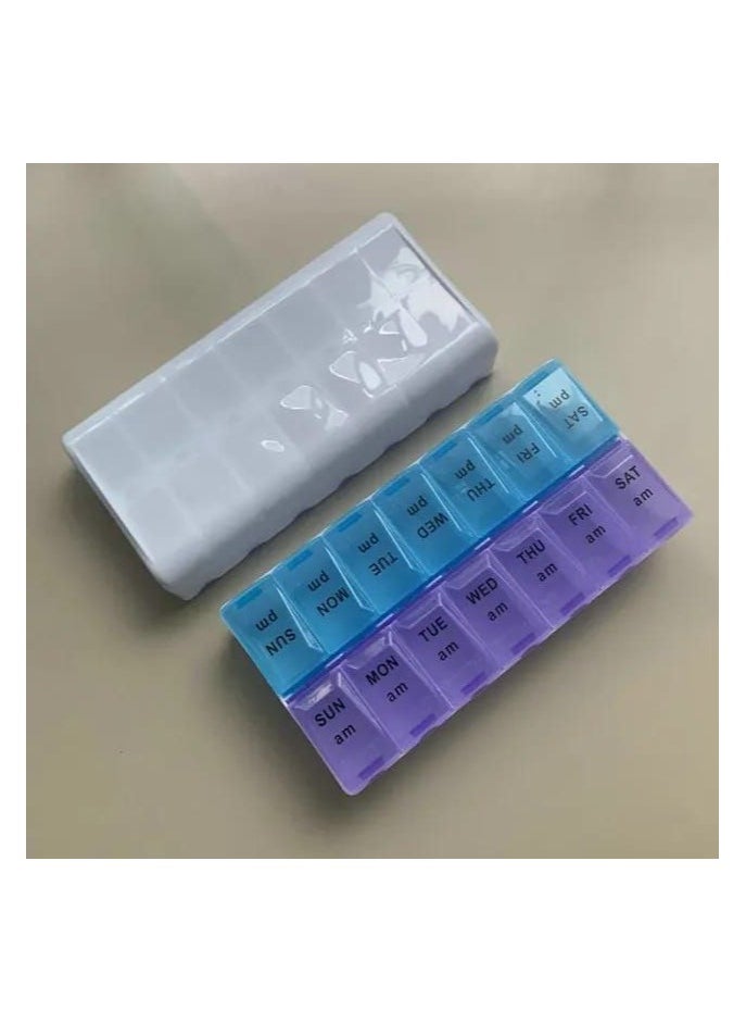 Generic Weekly medication organizer divided into 4 weeks. Forget all the unsafe medication organizers. A weekly medication organizer, an Eclectic medication processor. A very practical and distinctive design to make it easy for you to carry. It is also multi-purpose at home or traveling. You can also use it for accessories. High-quality imported material. Small size.  - Image 2