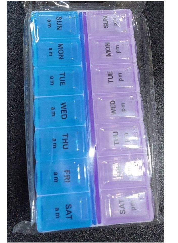 Generic Weekly medication organizer divided into 4 weeks. Forget all the unsafe medication organizers. A weekly medication organizer, an Eclectic medication processor. A very practical and distinctive design to make it easy for you to carry. It is also multi-purpose at home or traveling. You can also use it for accessories. High-quality imported material. Small size.  - Image 1