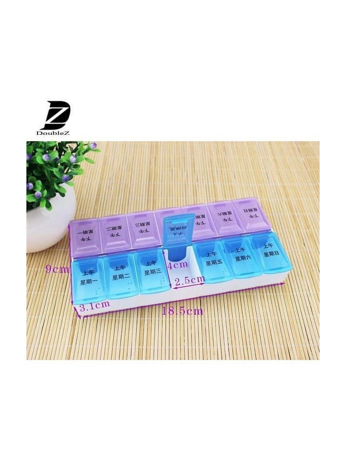 Generic Weekly medication organizer divided into 4 weeks. Forget all the unsafe medication organizers. A weekly medication organizer, an Eclectic medication processor. A very practical and distinctive design to make it easy for you to carry. It is also multi-purpose at home or traveling. You can also use it for accessories. High-quality imported material. Small size.  - Image 3