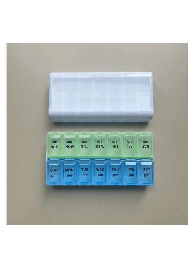 Generic Weekly medication organizer divided into 4 weeks. Forget all the unsafe medication organizers. A weekly medication organizer, an Eclectic medication processor. A very practical and distinctive design to make it easy for you to carry. It is also multi-purpose at home or traveling. You can also use it for accessories. High-quality imported material. Small size.  - Image 4