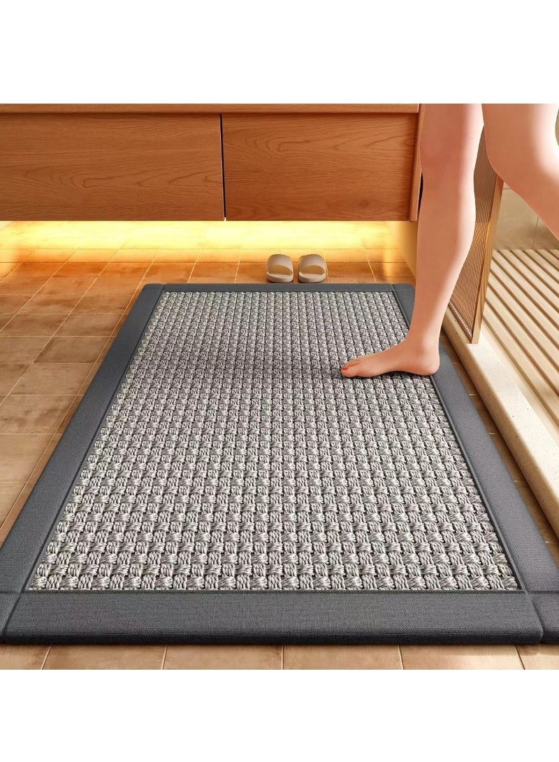 كوتيس 1 قطعة حمام غير قابل للانزلاق بساط حصيرة امتصاص الماء حصيرة بوليستر رمادي 60x40 سم - Image 1