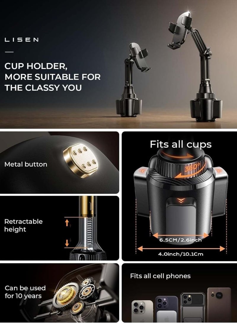 Car Cup Holder Phone Holder Mount, Universal Car Cup Phone Holders for Your Car Adjustable Cell Phone Holder Car Accessories for All Smartphones 4-7 inches