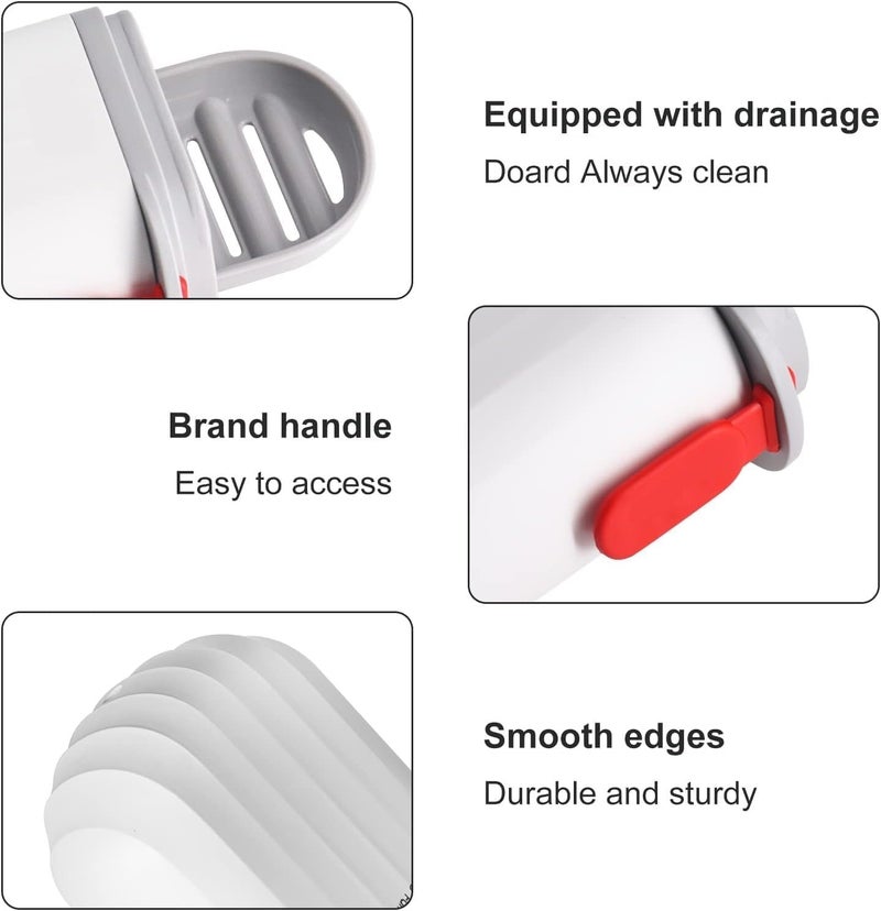 Riviox Portable Soap Dish for Travel/Camping | Waterproof Leakproof Soap Container for Home/Bathroom | Plastic Soap Box with Cover | Soap Holder (RED and White) - Image 2