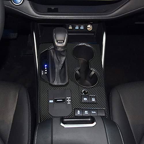 ruihe Carbon Fiber Pattern Car Gear Shift Knob Console Panel Trims Cup Holder Frame Cover Compatible with Fit for Toyota Highlander 2020 2021 2022 L LE XLE XSE Limited Platinum Hybrid - Image 1
