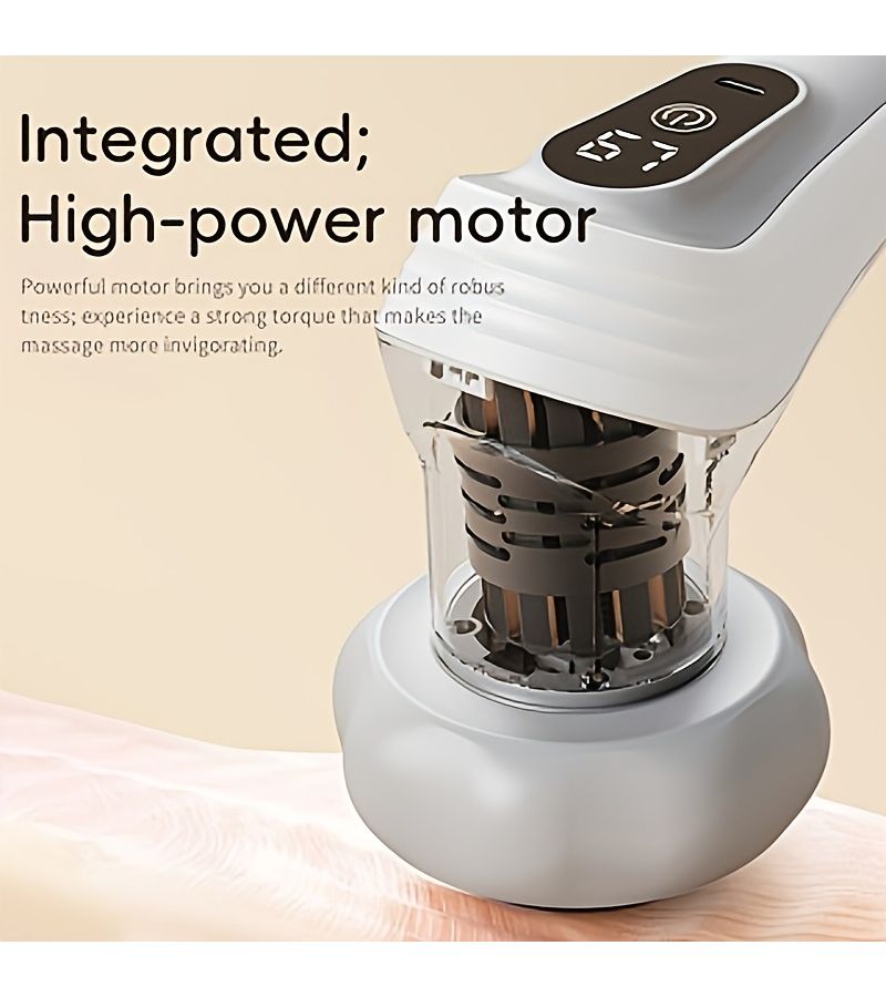 Black Rechargeable Handheld Electric Massager With 5 Massage Heads USB Charging Cable Multi Speed Settings For Neck Shoulder Waist Back Legs Deep Relaxation - Image 5