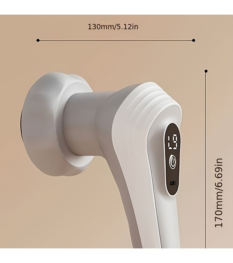 Black Rechargeable Handheld Electric Massager With 5 Massage Heads USB Charging Cable Multi Speed Settings For Neck Shoulder Waist Back Legs Deep Relaxation - Image 3