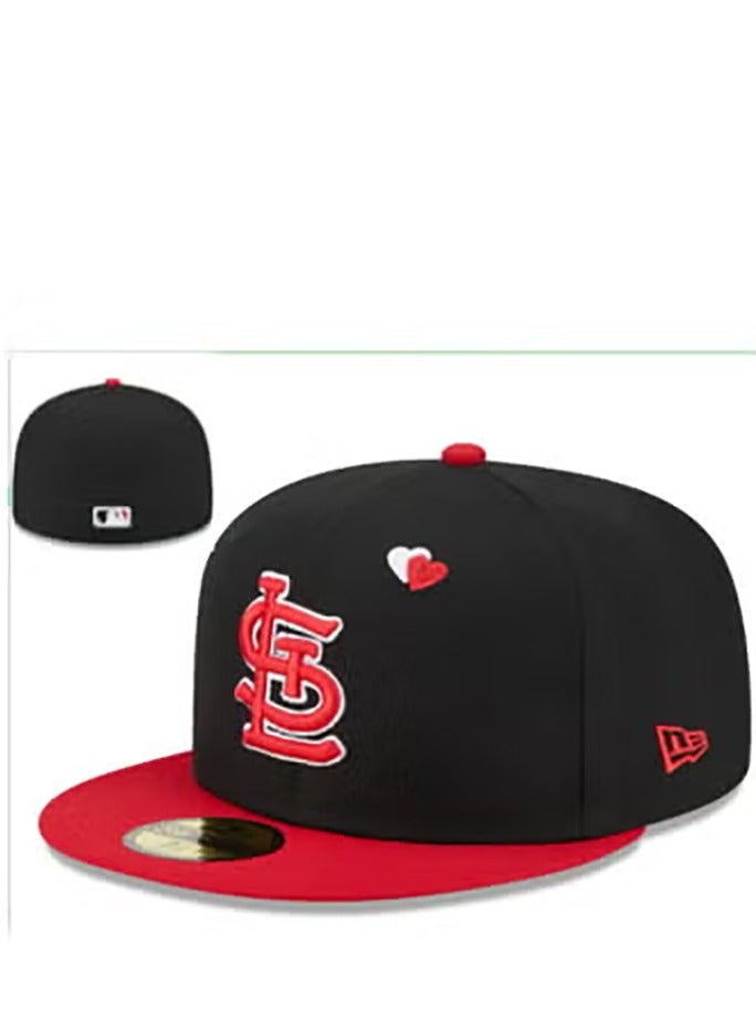 NEW ERA MLB St. Louis Cardinals Heart - Accent Black - Red Flat - Brim Baseball Cap, 60.6cm