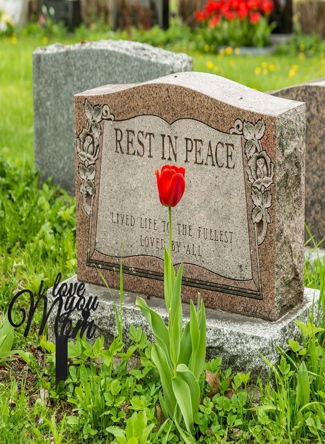 Tinideya Memorial Stakes Grave Cemetery Decorations Metal Grave Markers Plaque Sympathy Garden Stake Waterproof Cemetery Memorial Signs Decoration for Grave Funeral Decorations (Mom) - Image 5