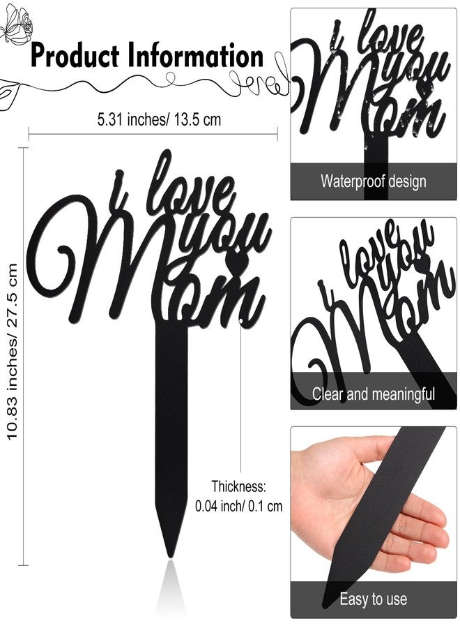Tinideya Memorial Stakes Grave Cemetery Decorations Metal Grave Markers Plaque Sympathy Garden Stake Waterproof Cemetery Memorial Signs Decoration for Grave Funeral Decorations (Mom) - Image 2