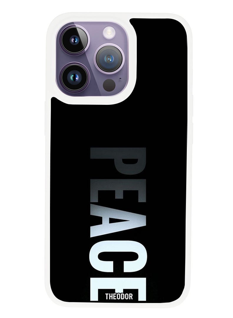 Theodor Protective Case Anti Scratch Shock Proof Cover For APPLE IPHONE 14 PRO Peace (White Bumper) - Image 1