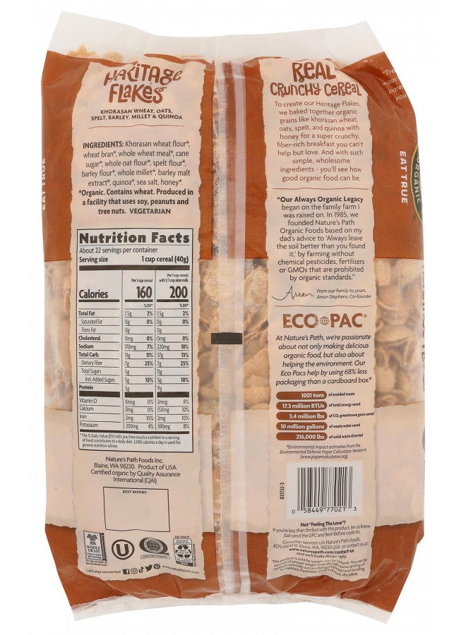 Nature's path Nature's Path Organic Heritage Flakes Cereal, 32 oz Eco Pac Bags  - Image 2