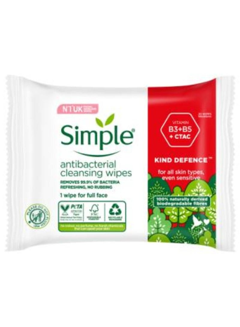 simple Antibacterial Cleansing Wipes 20's