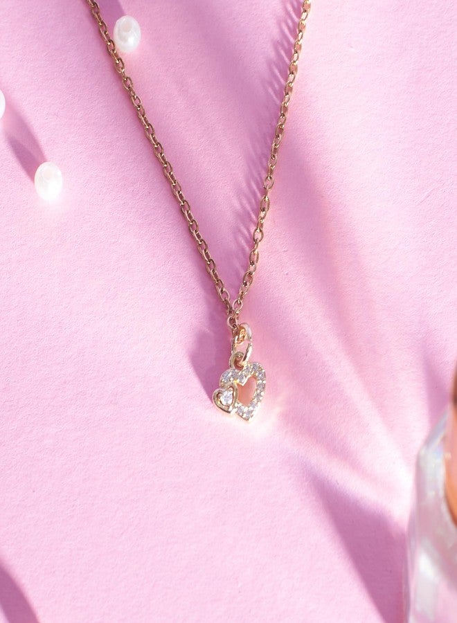 SALTY Anti Tarnish In-Love Charm Pendant Necklace for Women | Stylish Locket Chain | Latest Fashion Jewellery Accessories for Girls | Minimal Jewelry | Ideal for Gifting | Marriage, Birthday | Gift for Valentine Day - Image 5