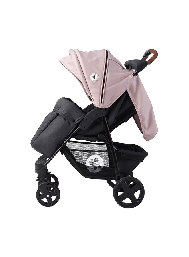 lorelli عربة أطفال ديزي مع غطاء قدم أسود ووردي - Image 3