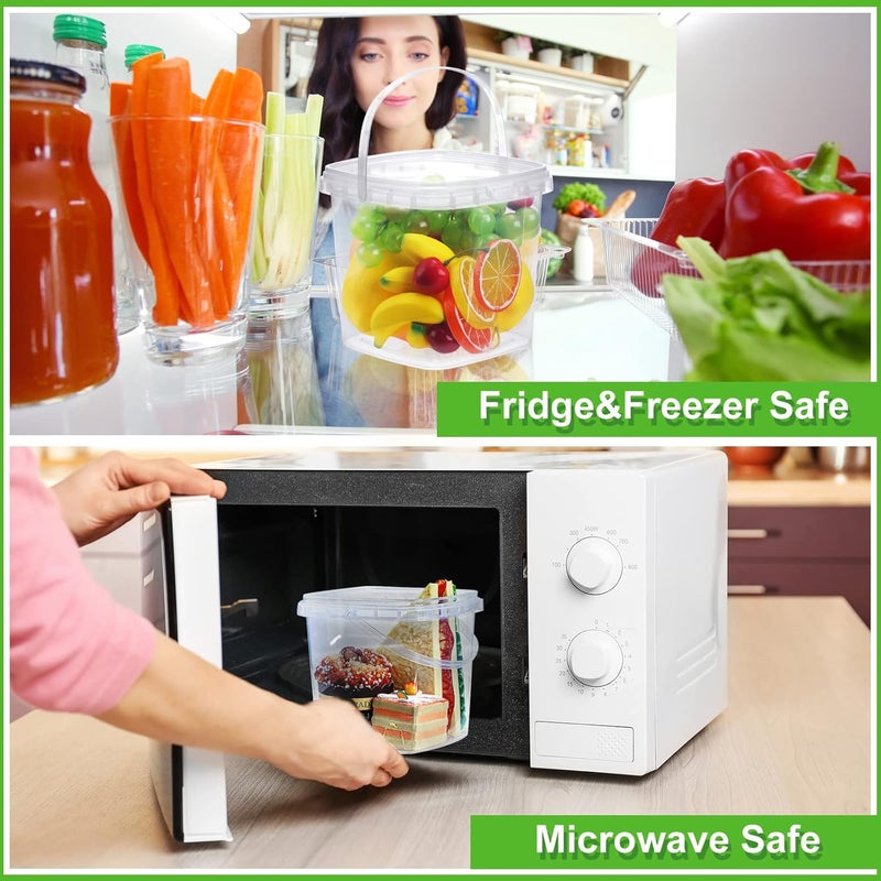 Macarrie حزمة 50 من حاويات دلي مربعة سعة 68 أونصة مع أغطية حاويات تخزين الطعام البلاستيكية الشفافة حاوية منظمة محكمة الإغلاق لتحضير الطعام المجمد مطبخ إمدادات المطاعم سعة 68 أونصة - Image 3