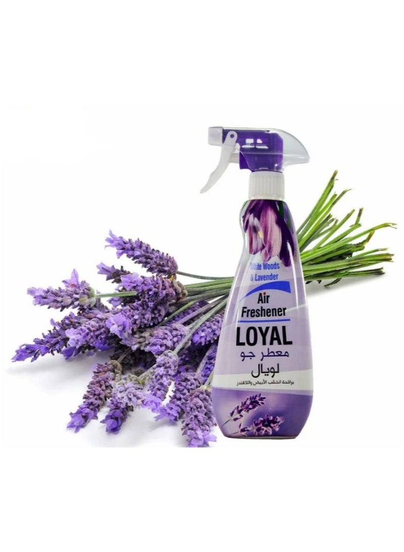 Loyal White Woods & Lavender Fragrance Air Freshener For Home, Office, Inside Car, 450ml - Image 2