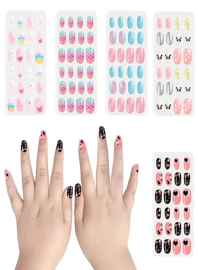 Bloriza Kids Stick-On Nails – 48 Pcs Multi-Color Cartoon Press-On Fake Nails for Girls | Pre-Glued Artificial Nail Tips | Safe & Fun DIY Nail Art Decoration & Manicure Set for Kids - Image 1