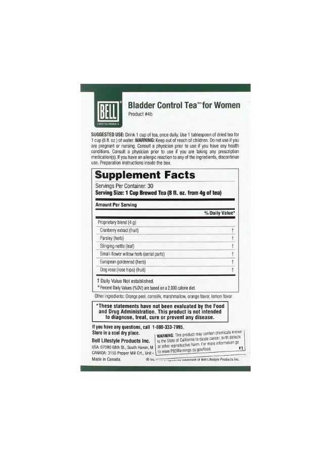 Bell Lifestyle Bladder Control Tea For Women Caffeine Free 4.2 oz 120 g  - Image 2