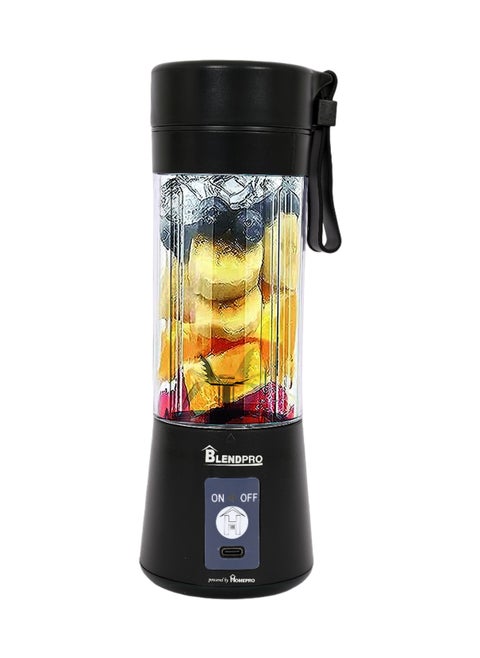 Home Pro Blendpro Portable Blender with Six Leaf Blade High Power 380ml Black