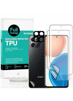 Ibywind Screen Protector For Honor X8 4G 6.7 Inches With 2 Pcs Flexible Tpu Film 1Pc Camera Lens Protector 1Pc Backing Carbon Fiber Film Fingerprint Reader Easy To Install  - Image 1