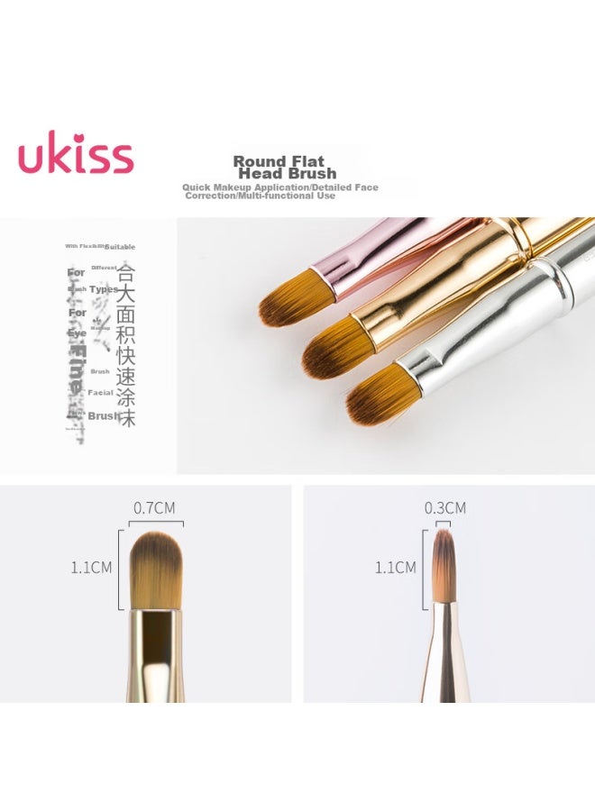 يو كيس Ukiss فرشاة شفاه محمولة مزدوجة الرأس ، رأس دائري قابل للتمديد، لمزج أحمر الشفاه، إخفاء محدد الشفاه، فرشاة مكياج للتفاصيل الدقيقة - Image 4