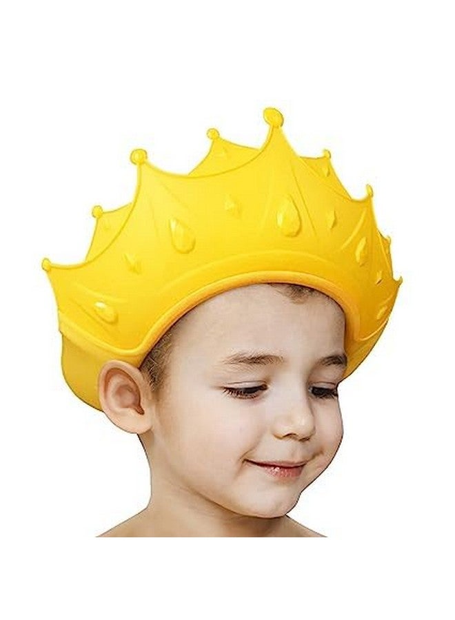 BOTIST Baby bath Shower Cap Bath Visor hat Eye and Ear wash Protection Adjustable Silicone Bathing Crown Waterproof Shampoo hat Washing Hair Shower Bathing Protection Bath Cap Toddler Baby Kids Children Pack of 1 - Image 1