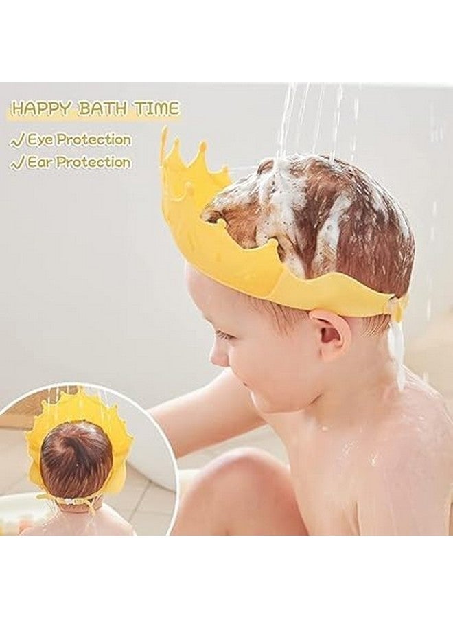 BOTIST Baby bath Shower Cap Bath Visor hat Eye and Ear wash Protection Adjustable Silicone Bathing Crown Waterproof Shampoo hat Washing Hair Shower Bathing Protection Bath Cap Toddler Baby Kids Children Pack of 1 - Image 4