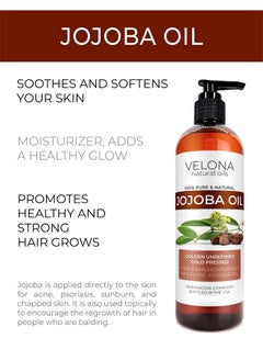 velona Jojoba Oil64 Oz 100% Pure And Natural Golden Unrefined Cold Pressed Hexane Free Moisturizing Face Hair Body Skin Care Stretch Marks Cuticles  - Image 2