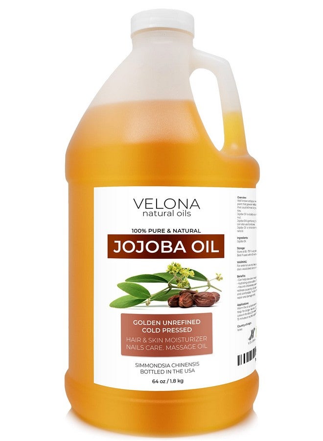 velona Jojoba Oil64 Oz 100% Pure And Natural Golden Unrefined Cold Pressed Hexane Free Moisturizing Face Hair Body Skin Care Stretch Marks Cuticles - Image 1