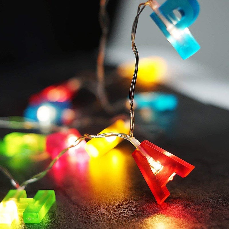 HK Balloons HK balloons Happy Birthday Lights 13 LED Letter Battery Operated String Lights 6ft Birthday Party Decor Supplies for Indoor LEDBirthday Banner - Image 3