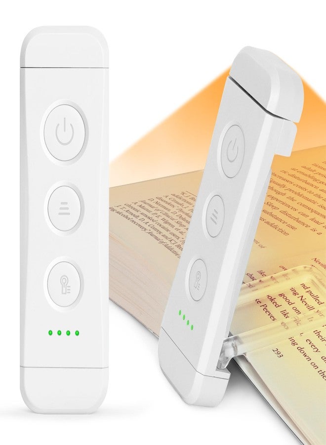 Glocusent Usb Rechargeable Book Light For Reading In Bed, Portable Clip-On Led Reading Light, 3 Amber Colors & 5 Brightness Dimmable, Compact & Long Lasting, Perfect For Book Lovers, Kids - Abs - Image 1