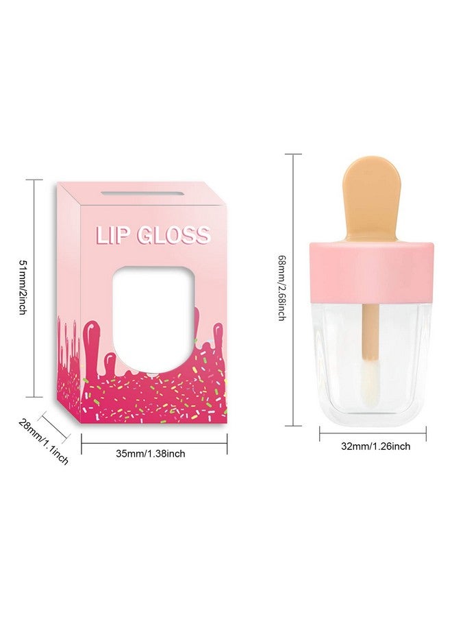 ANZKA 15 Pack Icecream Lip Gloss Tube Boxes Packaging Pink Lip Gloss Boxes For 2.68X1.62 Inch Ice Cream Shaped Empty Lipgloss Tubes Pink Ice Cream Lip Gloss Tube Bottle Packaging(Not Include - Image 2