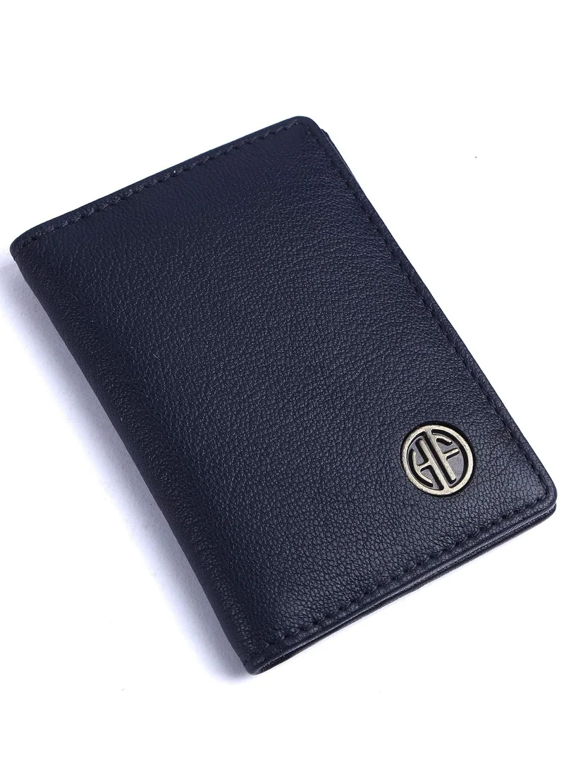  هاموندز فلاي كاتشر حامل بطاقات جلدي للرجال، حامل بطاقات ائتمان، محفظة بطاقات ائتمان رفيعة ثنائية الطي محمية بتقنية تحديد الهوية بموجات الراديو للرجال مع 6 فتحات للبطاقات، زر معدني -2K23