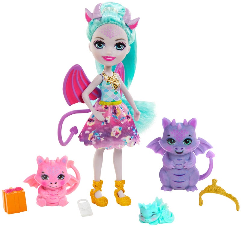 Enchantimals Royal Guest Doll with Gifts with Family of Dragons Toy (Mattel GYJ09) - Image 1