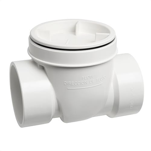 Cinsda 4" PVC Backwater Valve, 4 Inch Back Flow Preventer Valve, Backflow Water Valve Prevents Sewage Backflow - Image 1