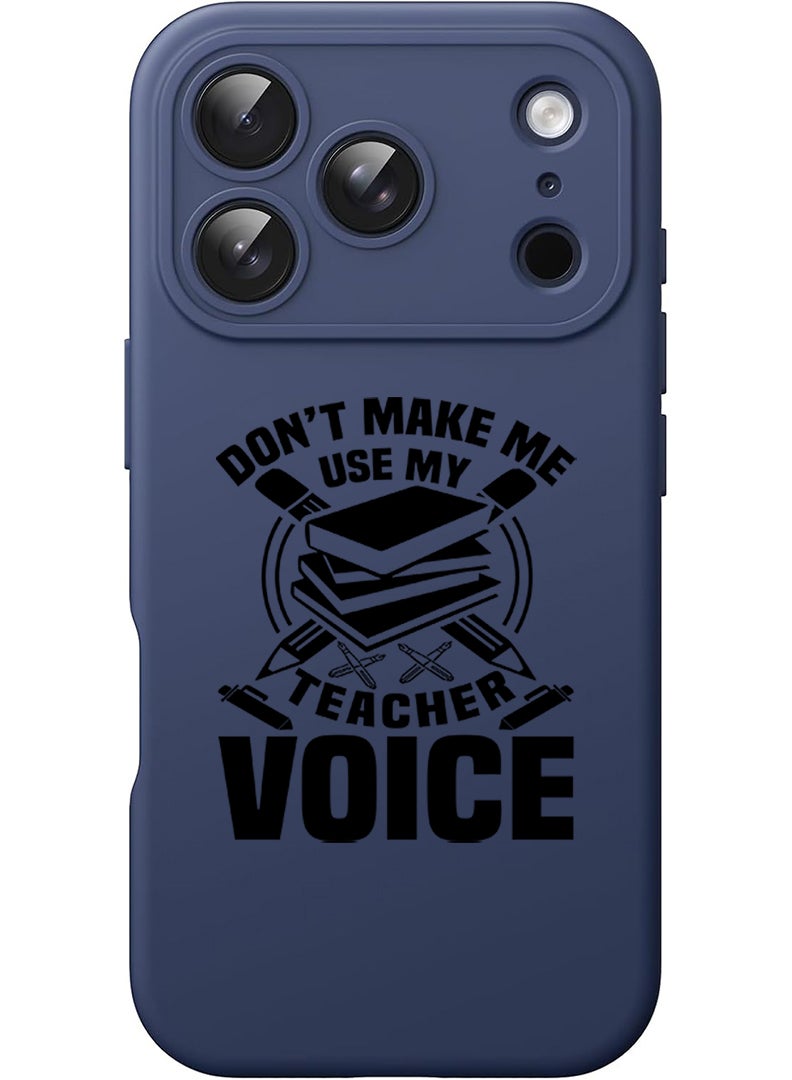 Theodor Protective Slim Fit Case Liquid Silicone Cover with Full Body Protection Anti-Scratch Shockproof Case For Apple iPhone 17 Pro Max (Blue) Teacher Voice - Image 1