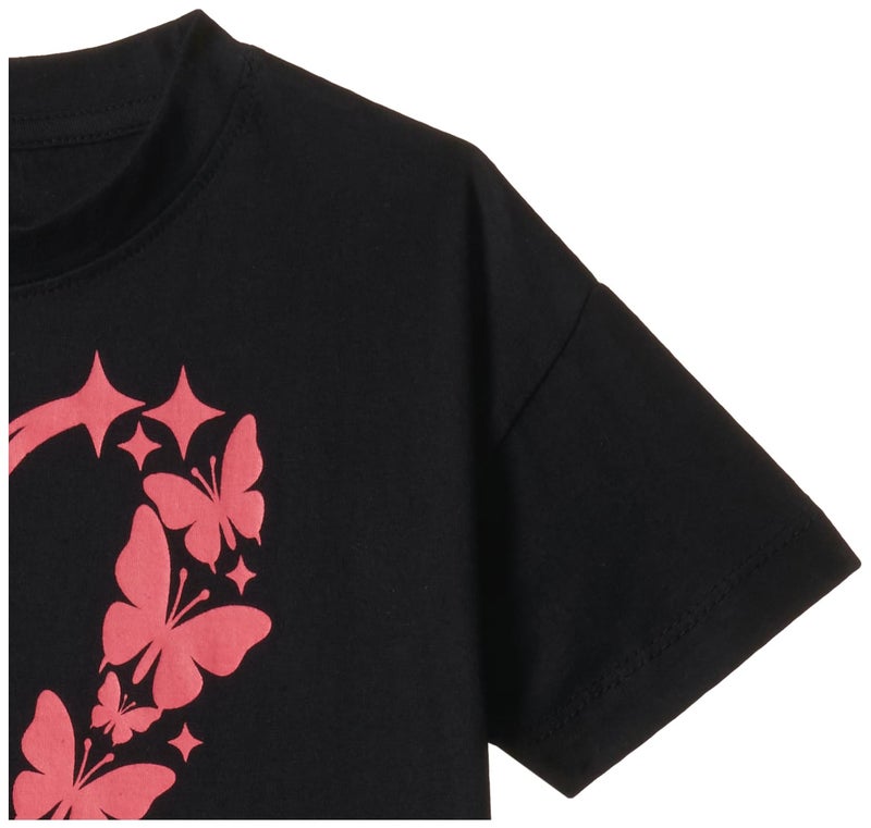 T2F Girls Cotton Printed Oversized Fit Crop Top and Pant Pajama Set Black - Image 3