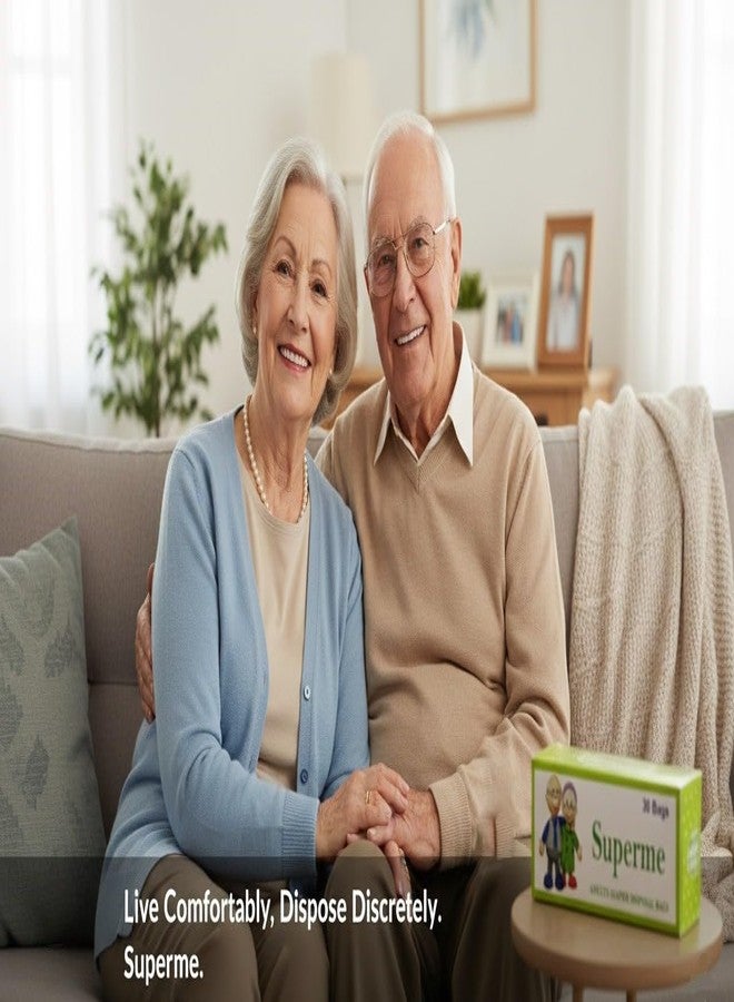 Superme Adults Diaper Disposable Bags Pack of 2 boxes (60 Bags) | Size 17inch X 19inch | Extra Large Size Specially Designed For Adult Diaper Disposal. - Image 3