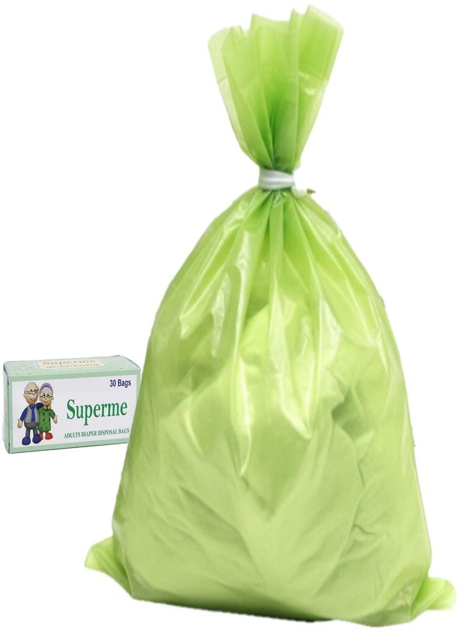 Superme Adults Diaper Disposable Bags Pack of 2 boxes (60 Bags) | Size 17inch X 19inch | Extra Large Size Specially Designed For Adult Diaper Disposal. - Image 1