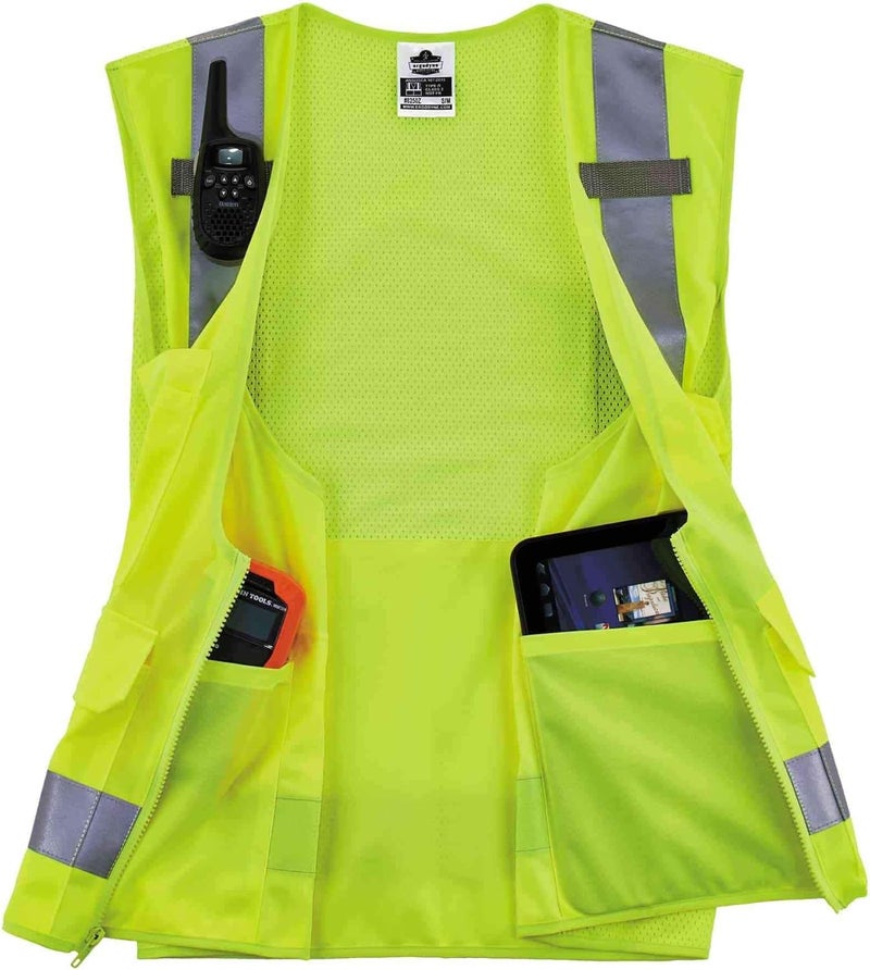 Ergodyne  21429 GloWear 8250Z ANSI Lime Surveyors Reflective Safety Vest with Back Pocket 4XL5XL - Image 4