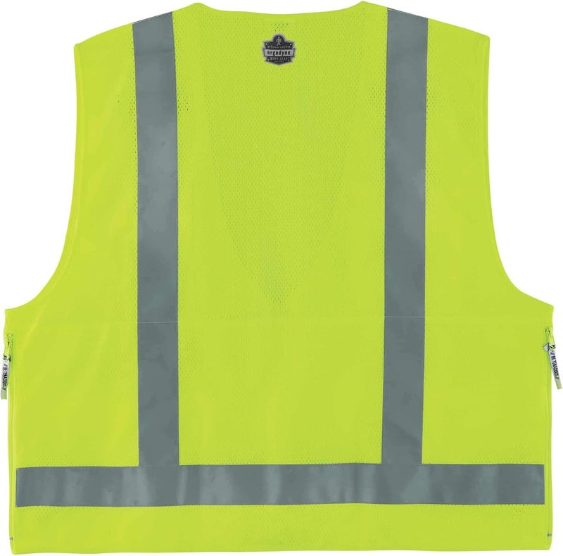 Ergodyne  21429 GloWear 8250Z ANSI Lime Surveyors Reflective Safety Vest with Back Pocket 4XL5XL - Image 2