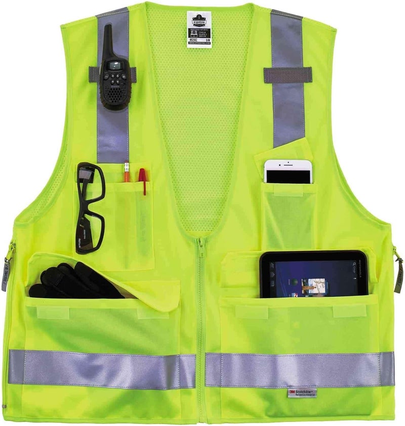 Ergodyne  21429 GloWear 8250Z ANSI Lime Surveyors Reflective Safety Vest with Back Pocket 4XL5XL - Image 3