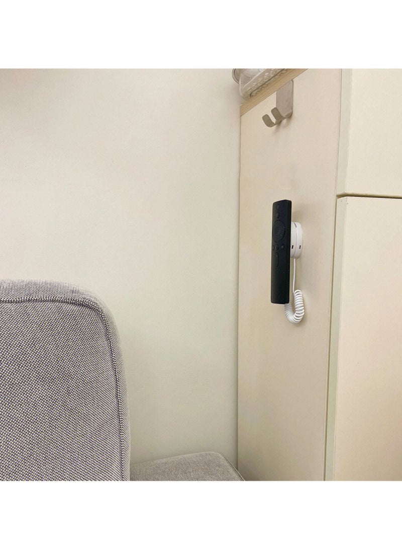 سيوسي مجموعة من 2 حاملات التحكم عن بعد المغناطيسية مع حبال زنبركية، لاصق للتثبيت على الحائط، مضاد للفقد، زنبرك قابل للتمدد، قفل كابل أمان للتلفزيون، وأقراص DVD، وأجهزة الألعاب (أبيض، 70 بوصة) - Image 2