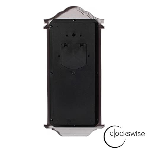 Clockswise ساعة حائط تقليدية ب pendulum 23.7 بوصة - خشب عتيق - مظهر بلاستيكي لزينة غرفة المعيشة، تعمل بالبطارية بصمت، بني، ساعات pendulum للمطبخ، المكتب، غرفة الطعام - Image 5